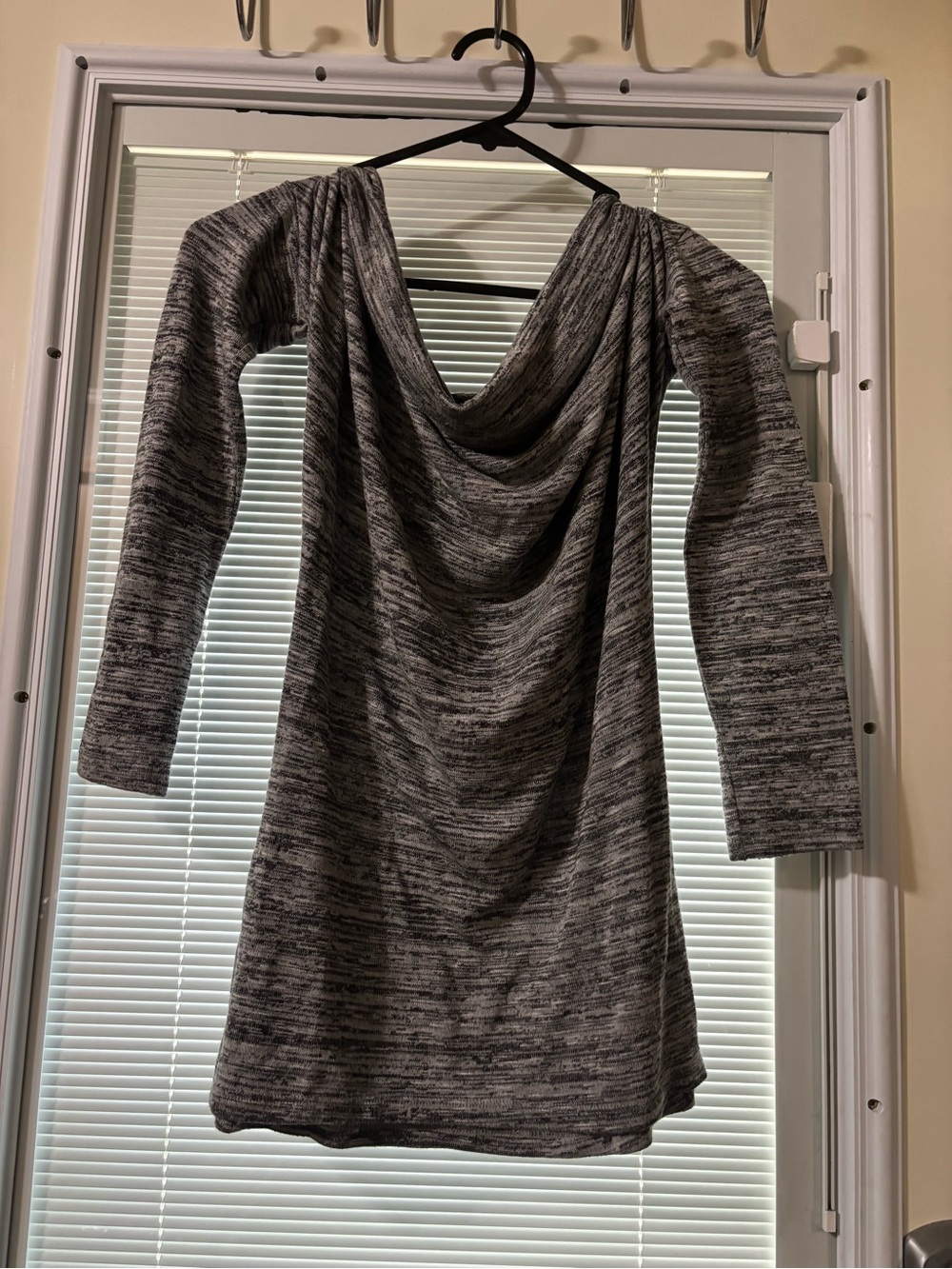 ✨5/$10 Kismet Gray Marled Cowl Neck Long Sleeve Dress